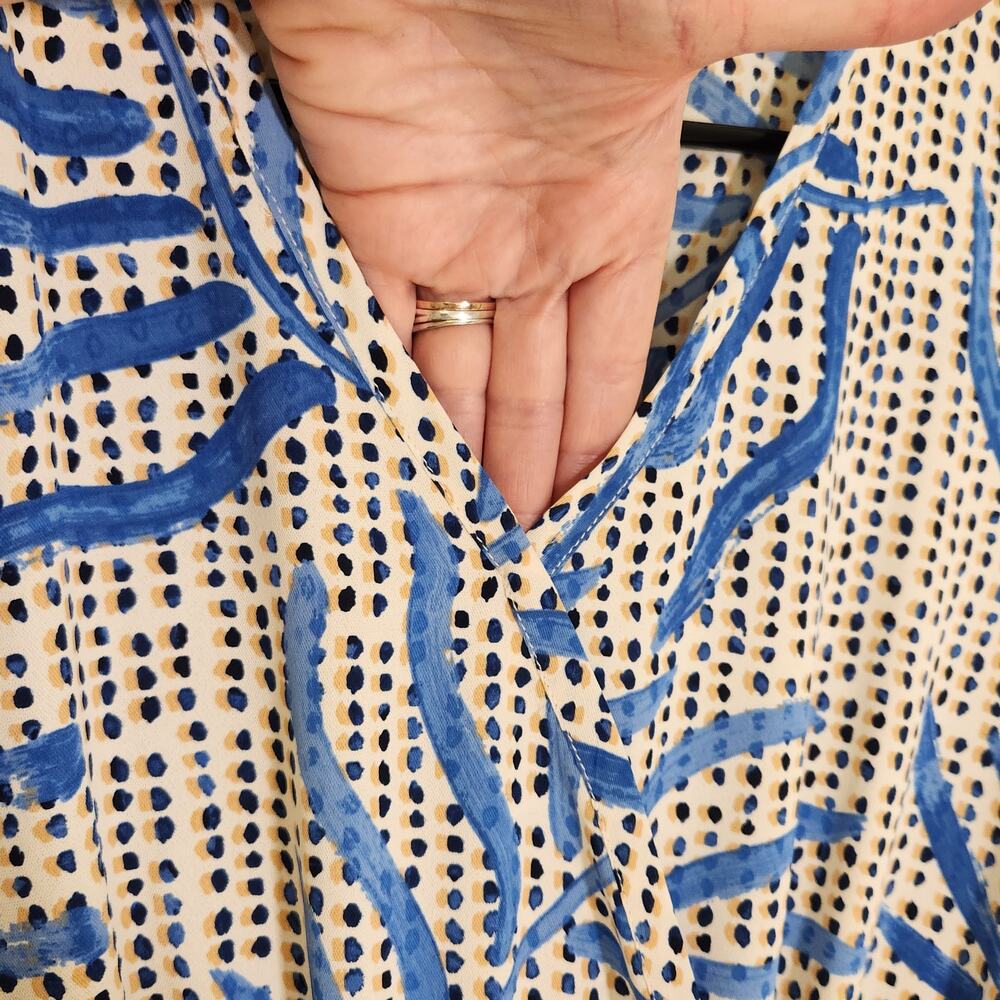 NIC+ZOE NWT Blue Palm Dot Fit & Flare Dress, Size XS - Picture 10 of 13